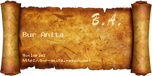 Bur Anita névjegykártya